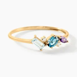 Histoire d'Or Bague Printemps Précieux Or Jaune Topaze Améthyste Online