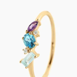 Histoire d'Or Bague Printemps Précieux Or Jaune Topaze Améthyste Online