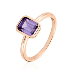 Histoire d'Or Bague Purple Mood Argent Rose Oxyde De Zirconium Hot
