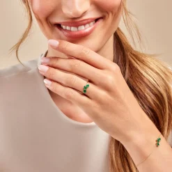 Histoire d'Or Bague Quincey Or Jaune Emeraude Clearance