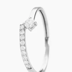 Histoire d'Or Bague Racheal Or Blanc Diamant Synthétique Discount