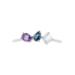 Histoire d'Or Bague Raika Or Blanc Amethyste Et Topaze Sale