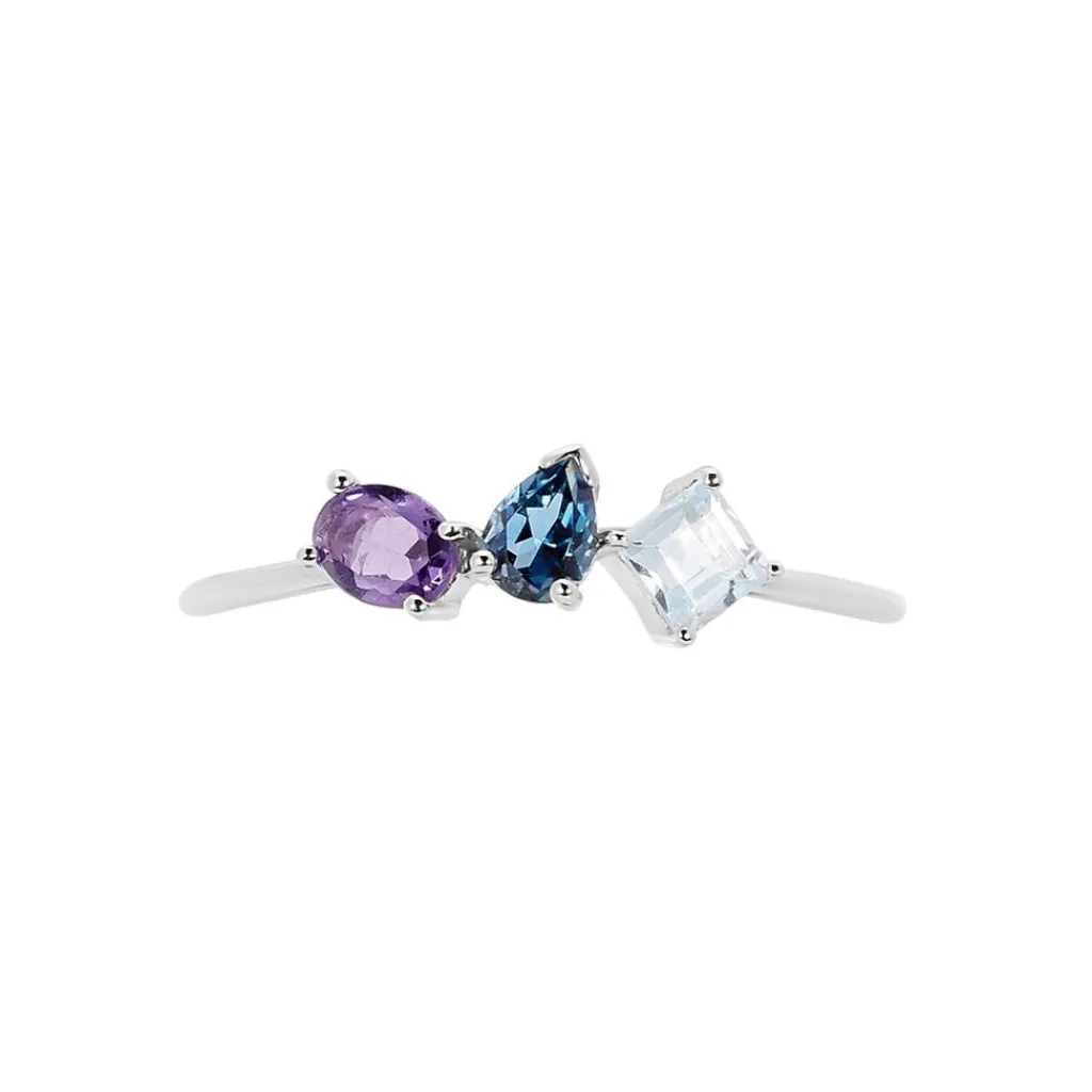 Histoire d'Or Bague Raika Or Blanc Amethyste Et Topaze Sale