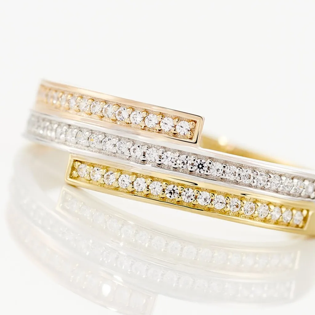 Histoire d'Or Bague Rama Or Tricolore Oxyde De Zirconium Clearance