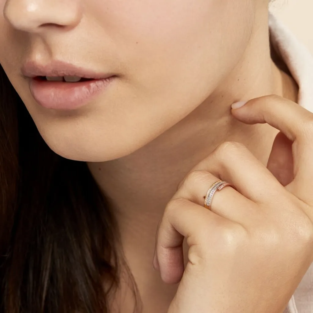 Histoire d'Or Bague Rama Or Tricolore Oxyde De Zirconium Clearance