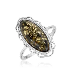 Histoire d'Or Bague Reetta Argent Blanc Ambre Clearance