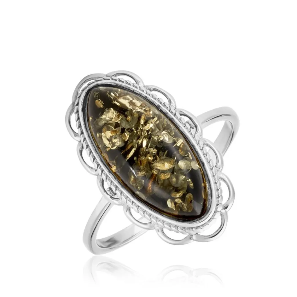 Histoire d'Or Bague Reetta Argent Blanc Ambre Clearance