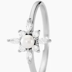 Histoire d'Or Bague Rhoda Argent Blanc Perle De Culture Oxyde De Zirconium