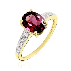 Histoire d'Or Bague Rhodolite Fever Or Jaune Rhodolite Oxyde De Zirconium or jaune rhodolite rouge Best