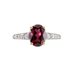 Histoire d'Or Bague Rhodolite Fever Or Jaune Rhodolite Oxyde De Zirconium or jaune rhodolite rouge Best