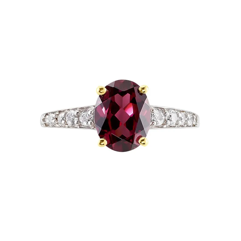 Histoire d'Or Bague Rhodolite Fever Or Jaune Rhodolite Oxyde De Zirconium or jaune rhodolite rouge Best