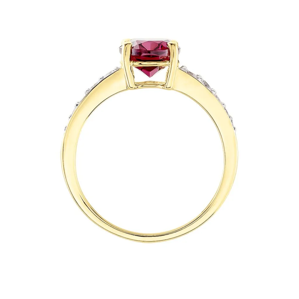 Histoire d'Or Bague Rhodolite Fever Or Jaune Rhodolite Oxyde De Zirconium or jaune rhodolite rouge Best