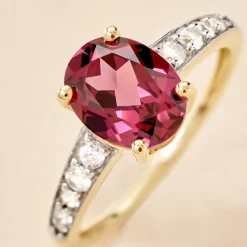 Histoire d'Or Bague Rhodolite Fever Or Jaune Rhodolite Oxyde De Zirconium or jaune rhodolite rouge Best