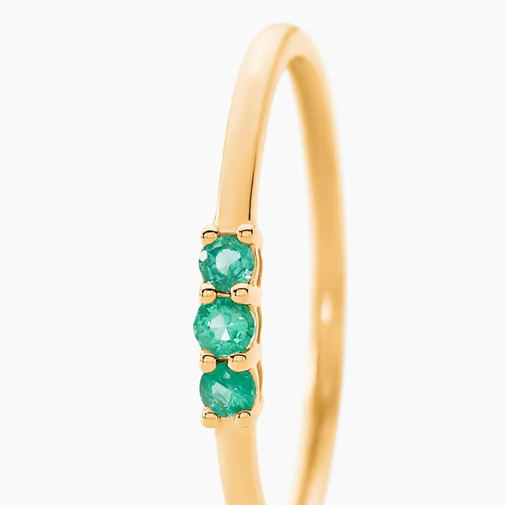 Histoire d'Or Bague Richie Or Jaune Emaraude Hot