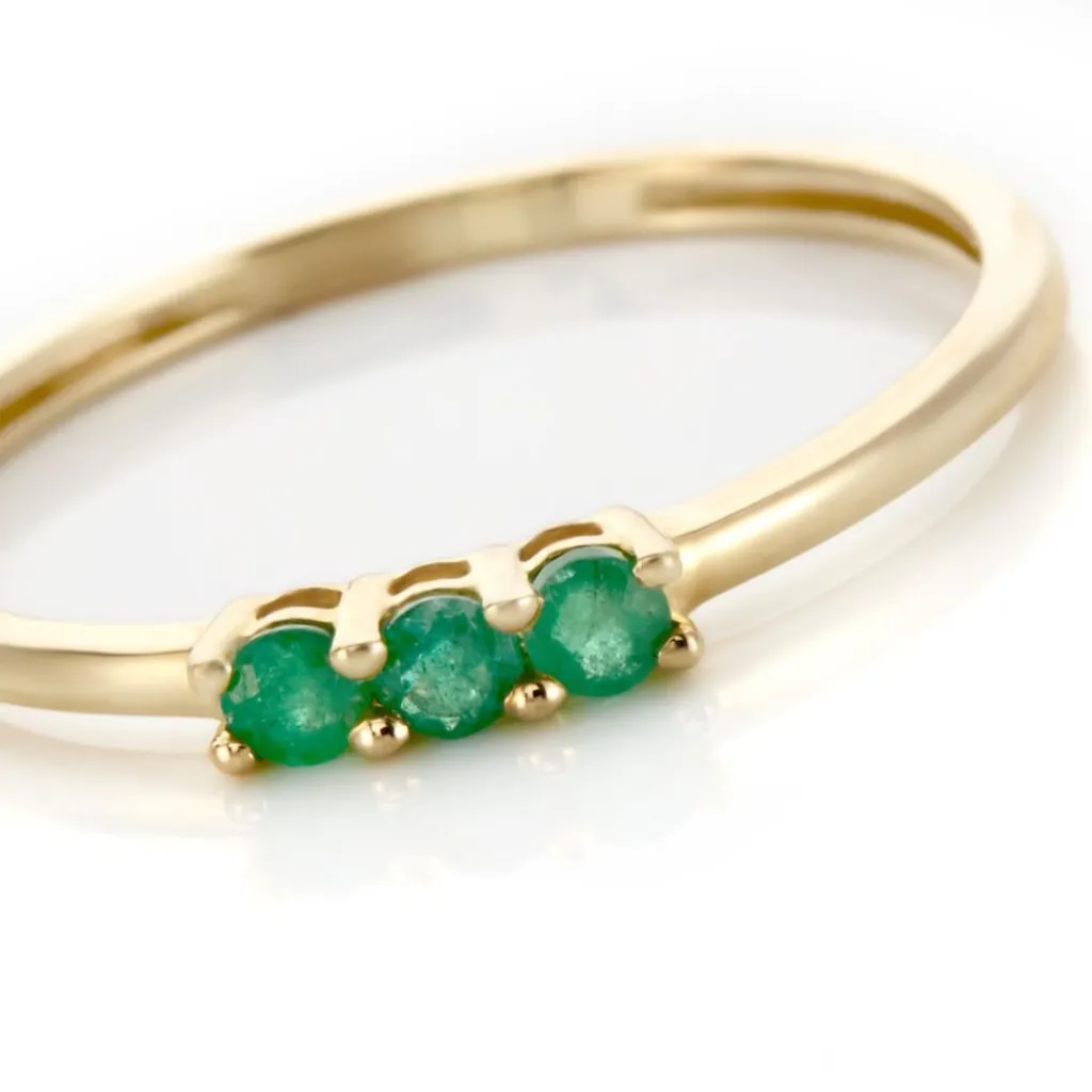 Histoire d'Or Bague Richie Or Jaune Emaraude Hot