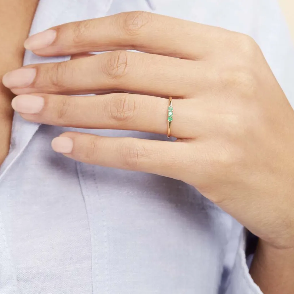 Histoire d'Or Bague Richie Or Jaune Emaraude Hot