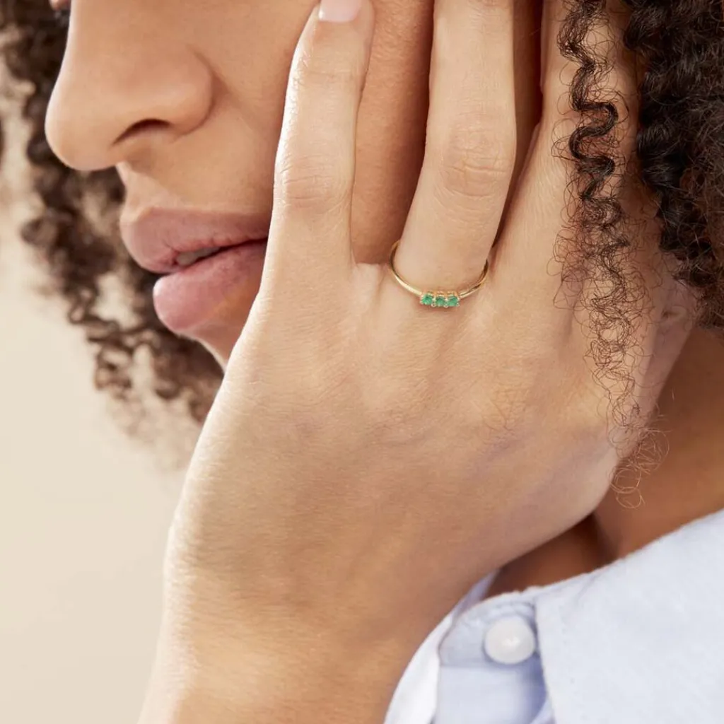 Histoire d'Or Bague Richie Or Jaune Emaraude Hot