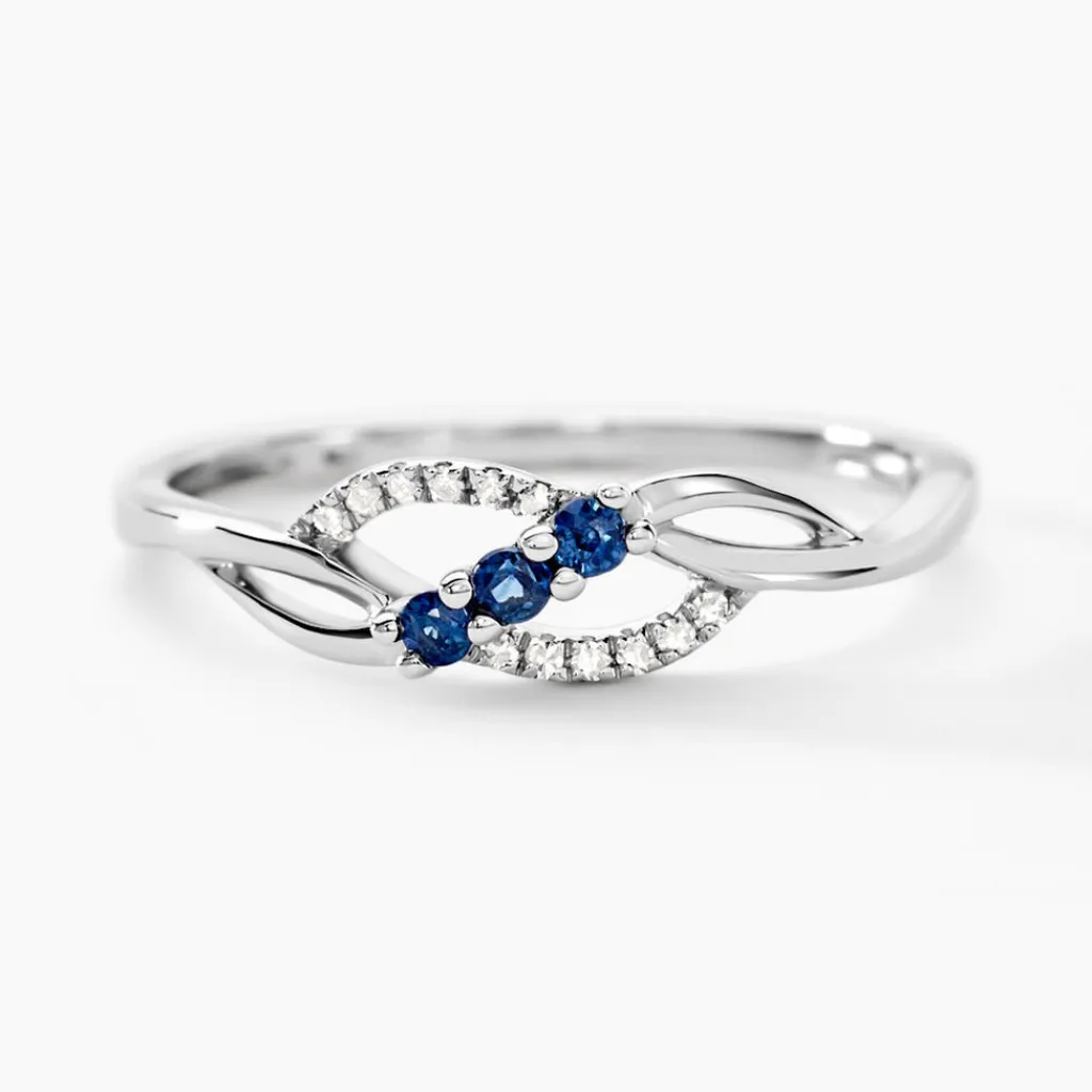 Histoire d'Or Bague Rosalyne Or Blanc Saphir Et Diamant Clearance