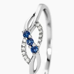 Histoire d'Or Bague Rosalyne Or Blanc Saphir Et Diamant Clearance