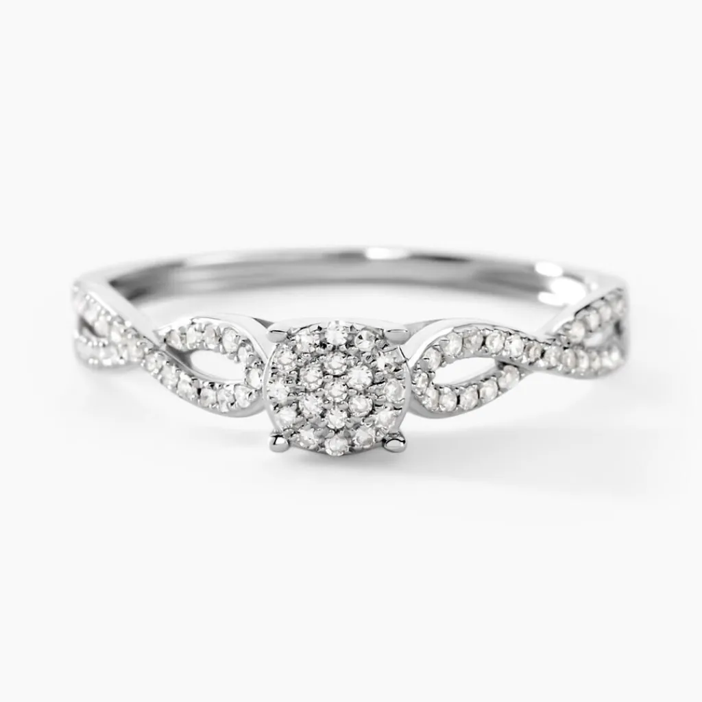 Histoire d'Or Bague Roseline Or Blanc Diamant Online