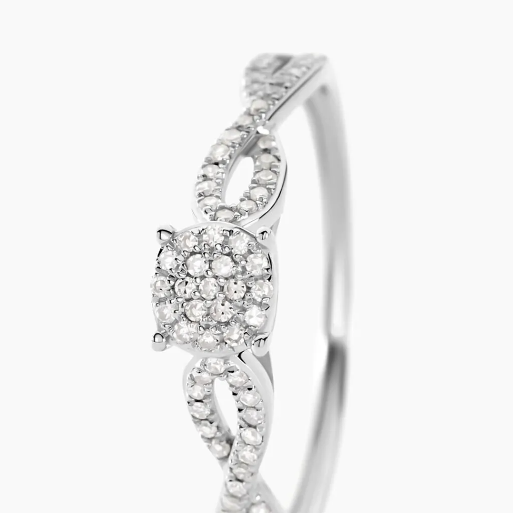 Histoire d'Or Bague Roseline Or Blanc Diamant Online