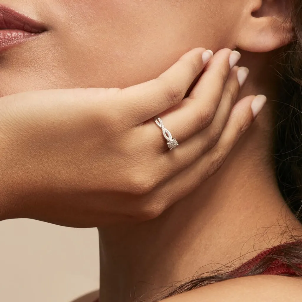 Histoire d'Or Bague Roseline Or Blanc Diamant Online