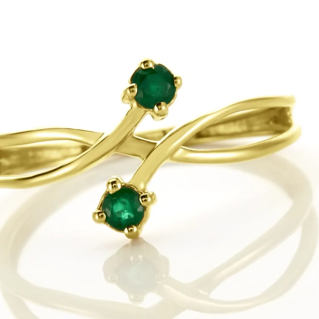 Histoire d'Or Bague Ruqaya Or Jaune Emeraude New