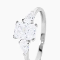 Histoire d'Or Bague Saelle Or Blanc Oxyde De Zirconium Sale