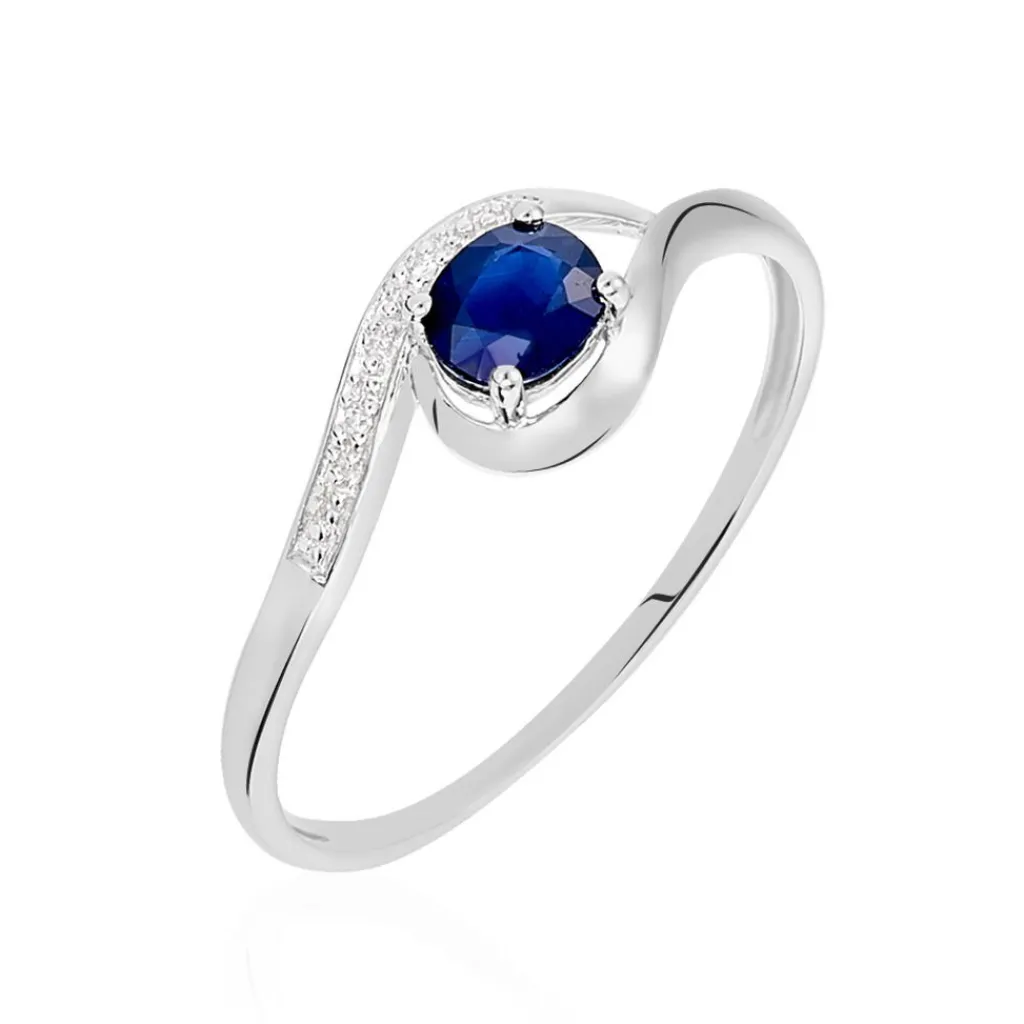 Histoire d'Or Bague Sagesse Or Blanc Saphir Et Diamant