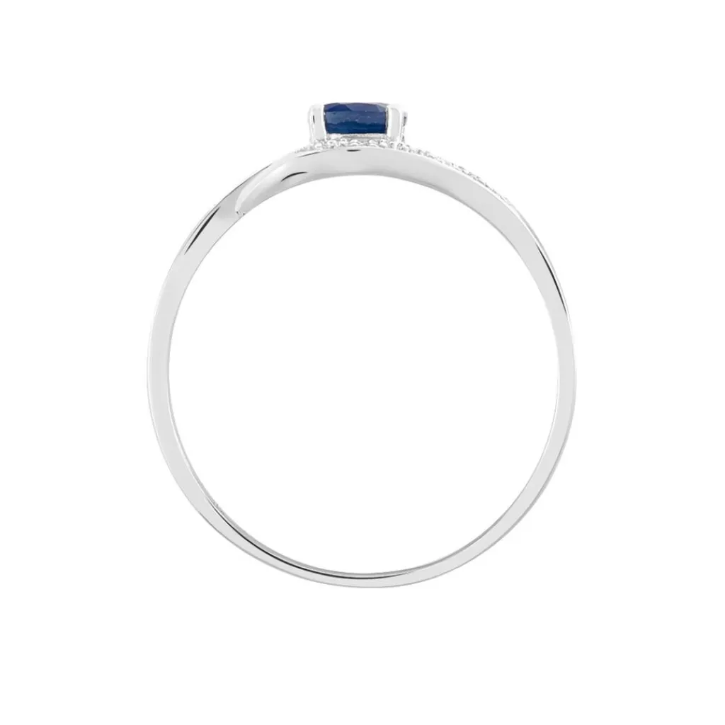 Histoire d'Or Bague Sagesse Or Blanc Saphir Et Diamant