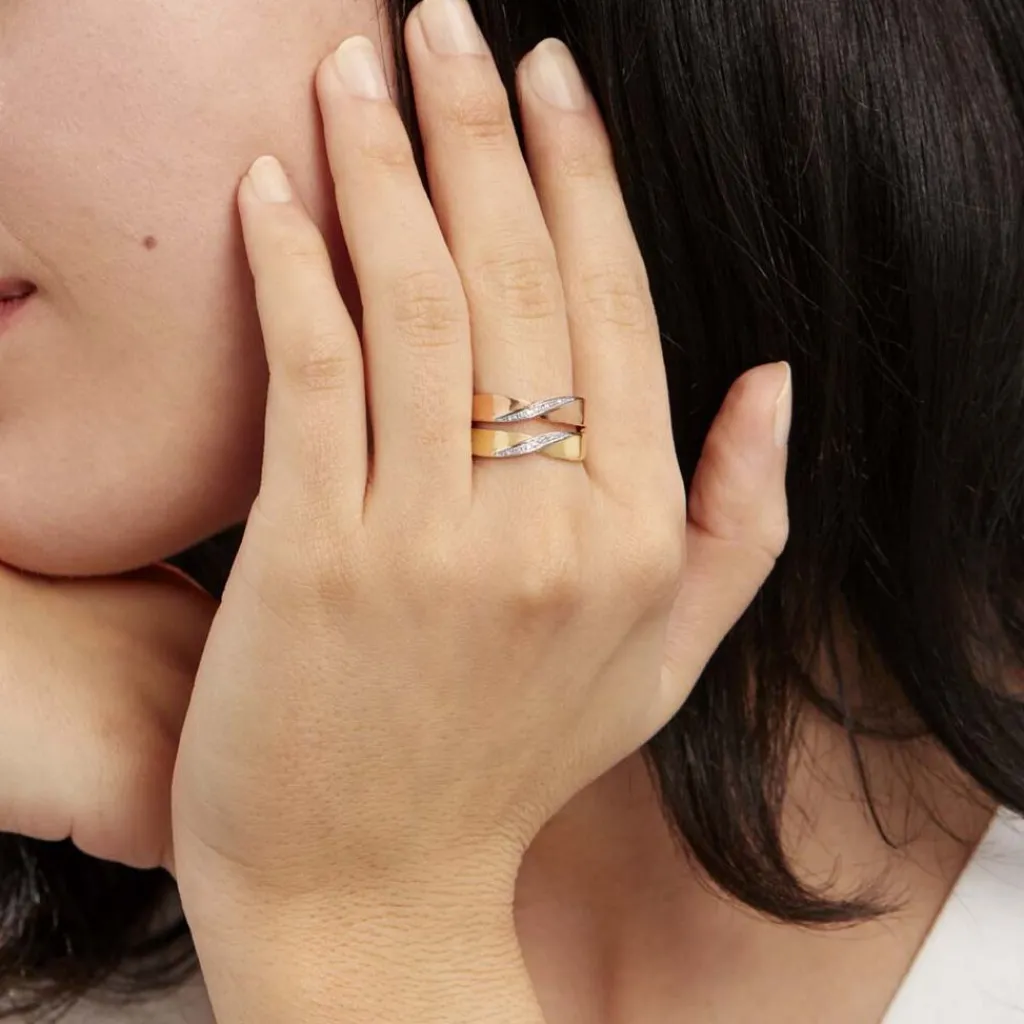 Histoire d'Or Bague Salima Or Bicolore Diamant Hot