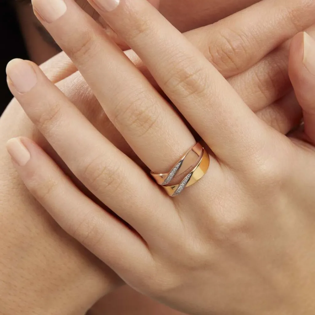 Histoire d'Or Bague Salima Or Bicolore Diamant Hot