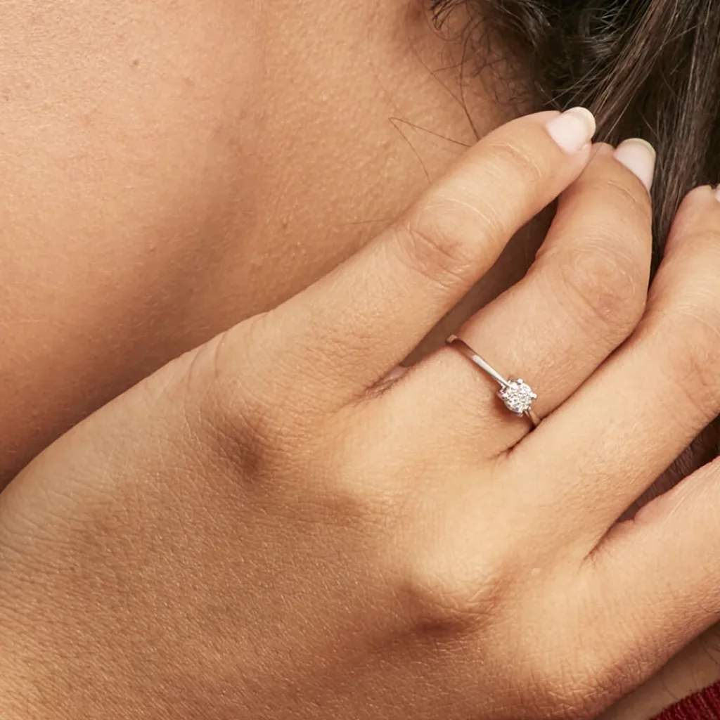 Histoire d'Or Bague Sandrine or blanc diamant New