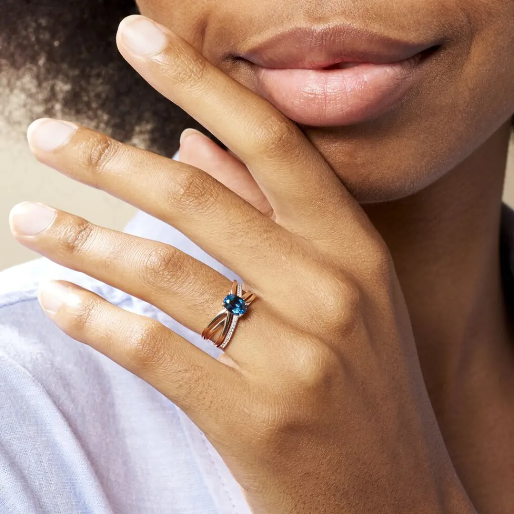 Histoire d'Or Bague Sare Or Rose Topaze Et Oxyde De Zirconium Online