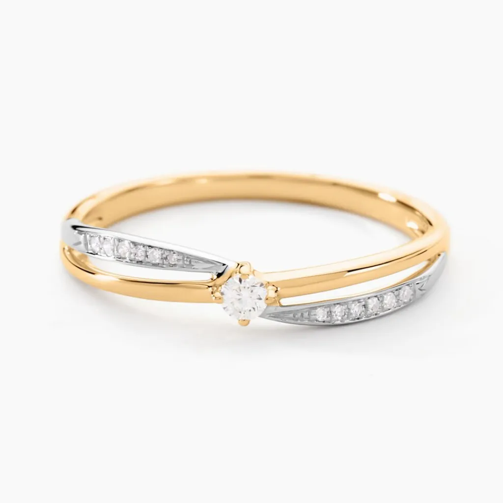 Histoire d'Or Bague Selene or bicolore diamant Hot
