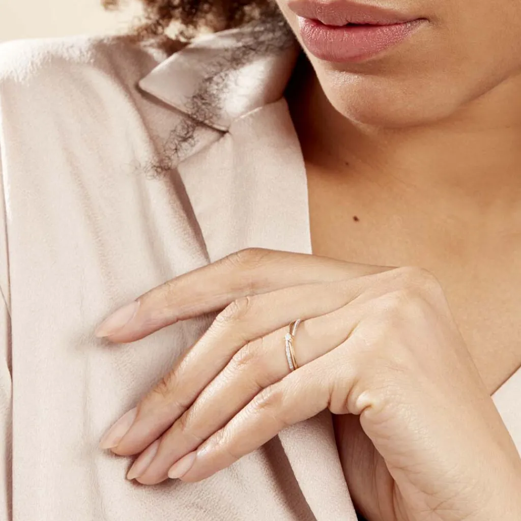 Histoire d'Or Bague Selene or bicolore diamant Hot