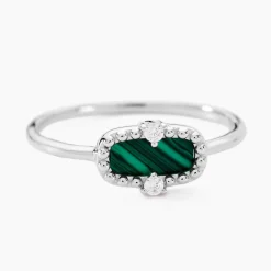 Histoire d'Or Bague Serafine Argent Blanc Malachite Oxyde De Zirconium argent blanc malachite vert Online