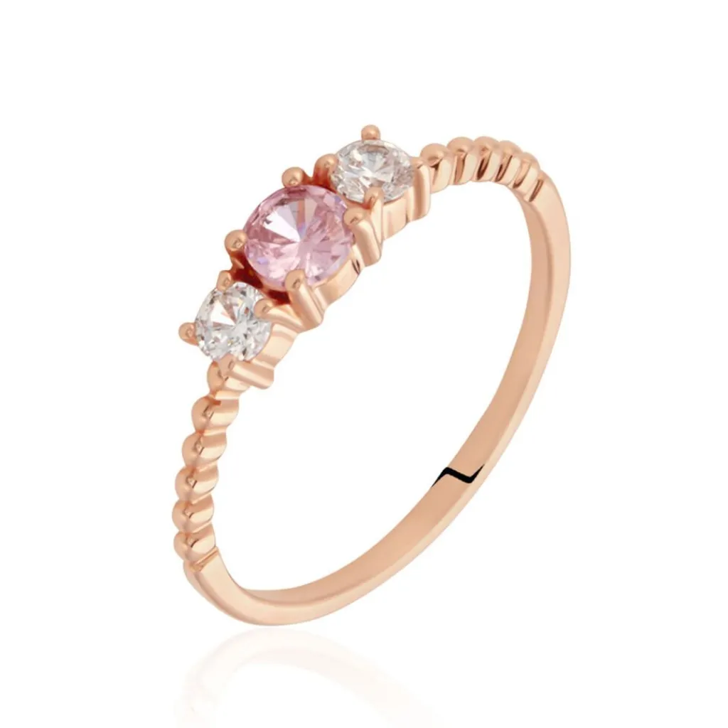 Histoire d'Or Bague Shahar Argent Rose Oxyde De Zirconium