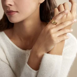 Histoire d'Or Bague Sicily Acier Doré New