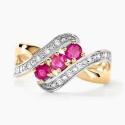 Histoire d'Or Bague Simma Or Jaune Diamant Et Rubis or jaune rubis Clearance