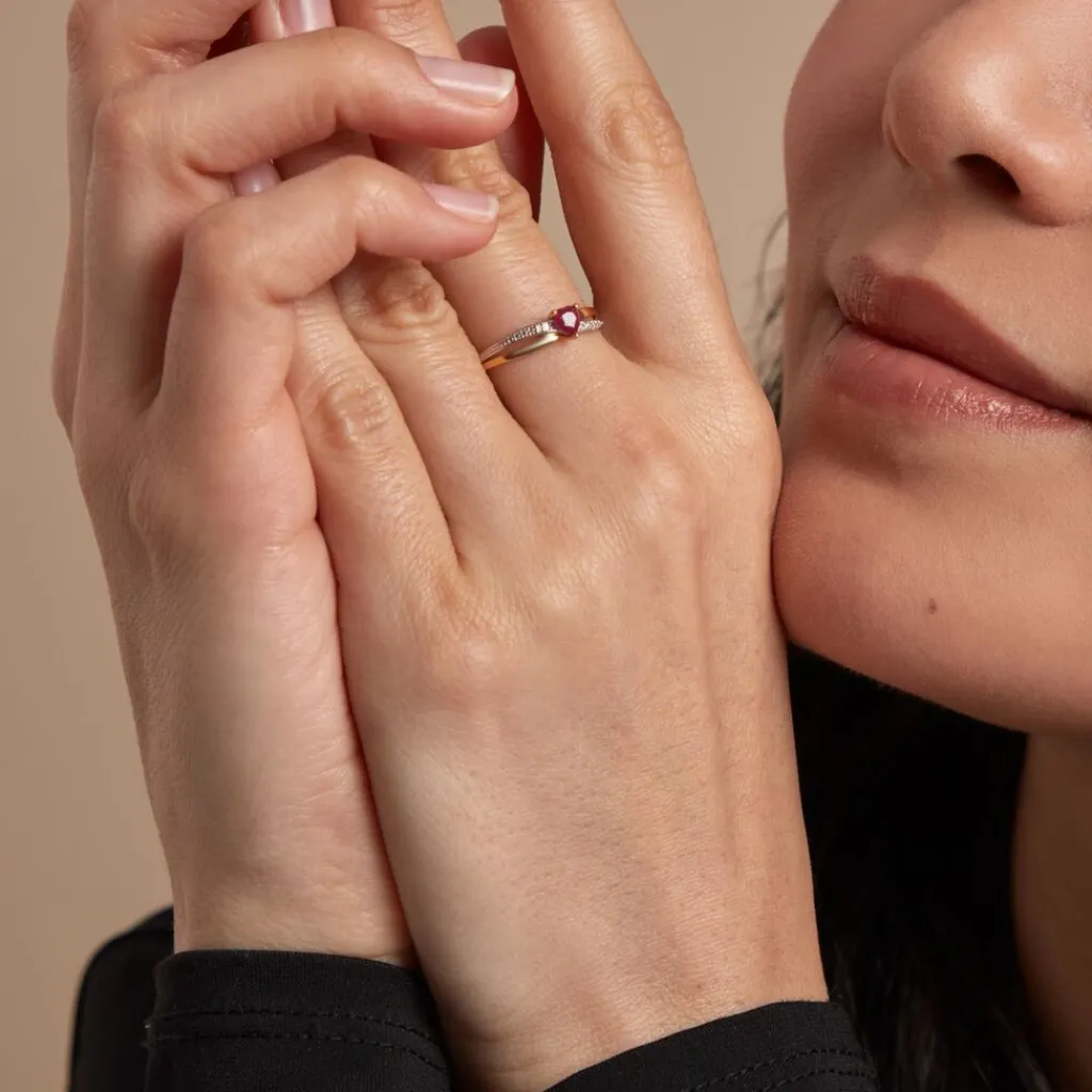 Histoire d'Or Bague Skylar Or Bicolore Rubis Diamant Discount