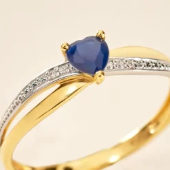 Histoire d'Or Bague Skylar Diamant or bicolore saphir New