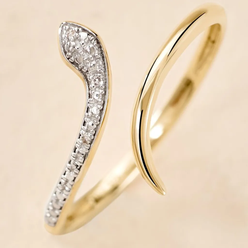 Histoire d'Or Bague Snake Or Jaune Diamant Outlet
