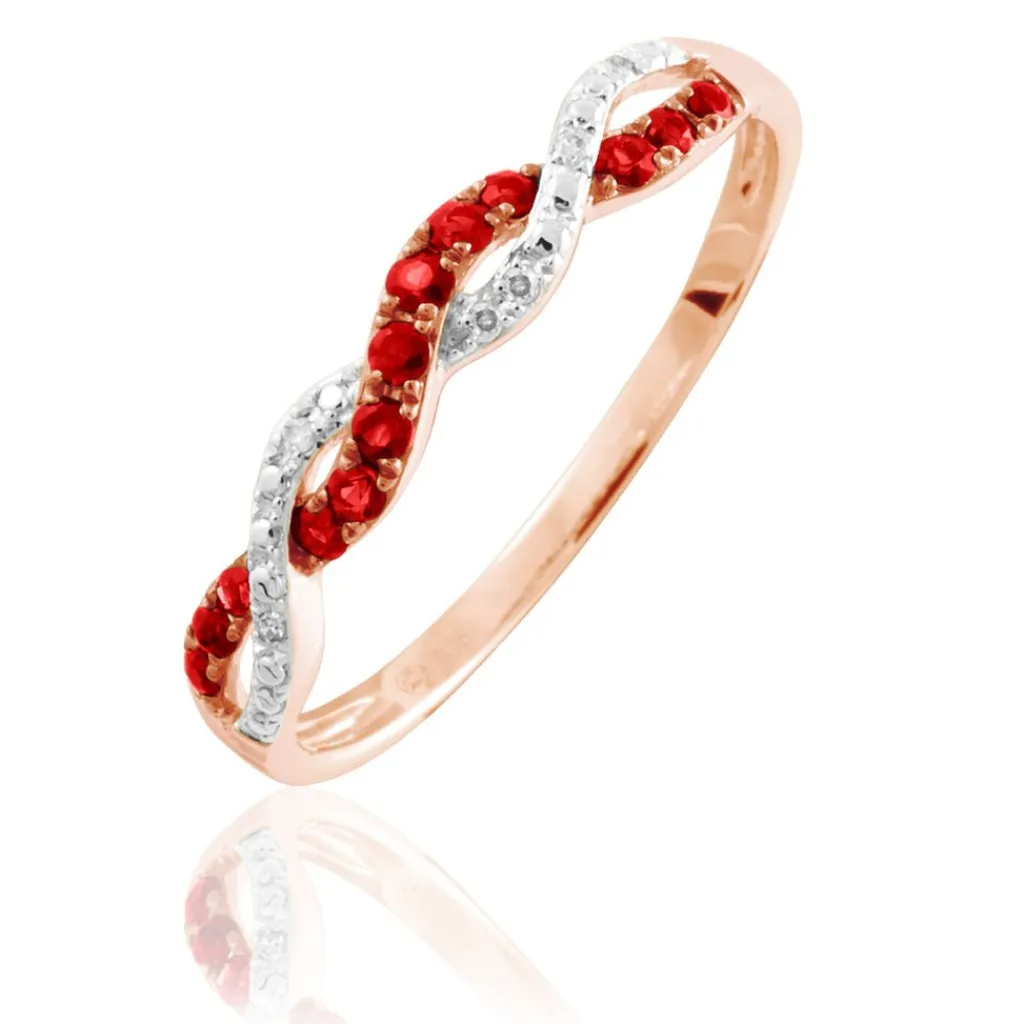Histoire d'Or Bague Sofia Or Rose Rubis Et Diamant Outlet