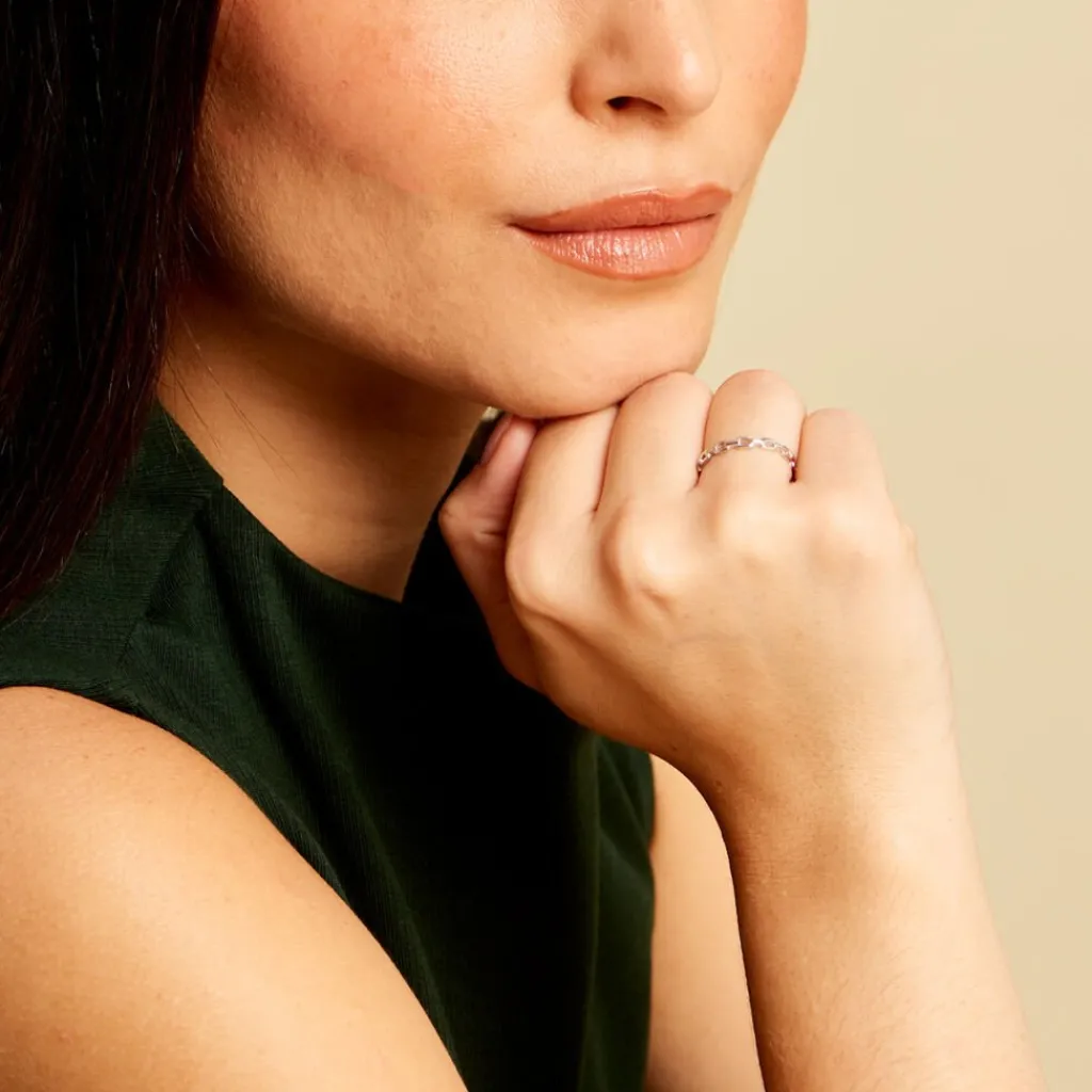 Histoire d'Or Bague Soho Argent Blanc Discount