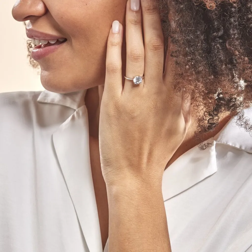 Histoire d'Or Bague Solitaire Abriel Or Blanc Oxyde De Zirconium Hot