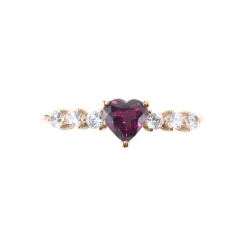 Histoire d'Or Bague Solitaire Accompagné Or Rose Samanta Rhodolite Clearance