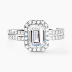 Histoire d'Or Bague Solitaire Accompagn啪 Or Blanc Addy Oxyde De Zirconium