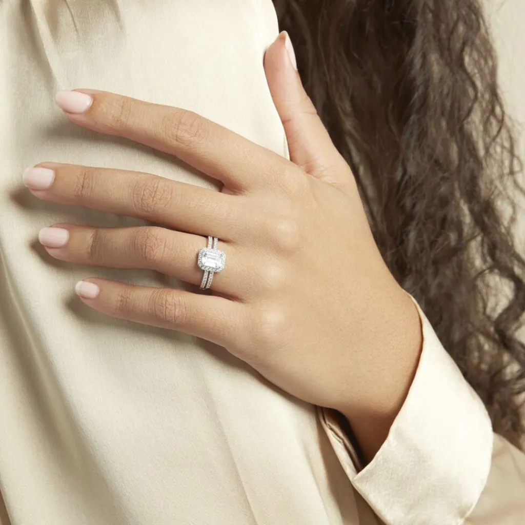 Histoire d'Or Bague Solitaire Accompagn啪 Or Blanc Addy Oxyde De Zirconium