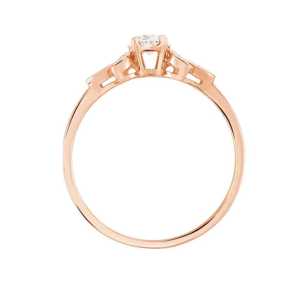 Histoire d'Or Bague Solitaire Alicea Or Rose Diamant New